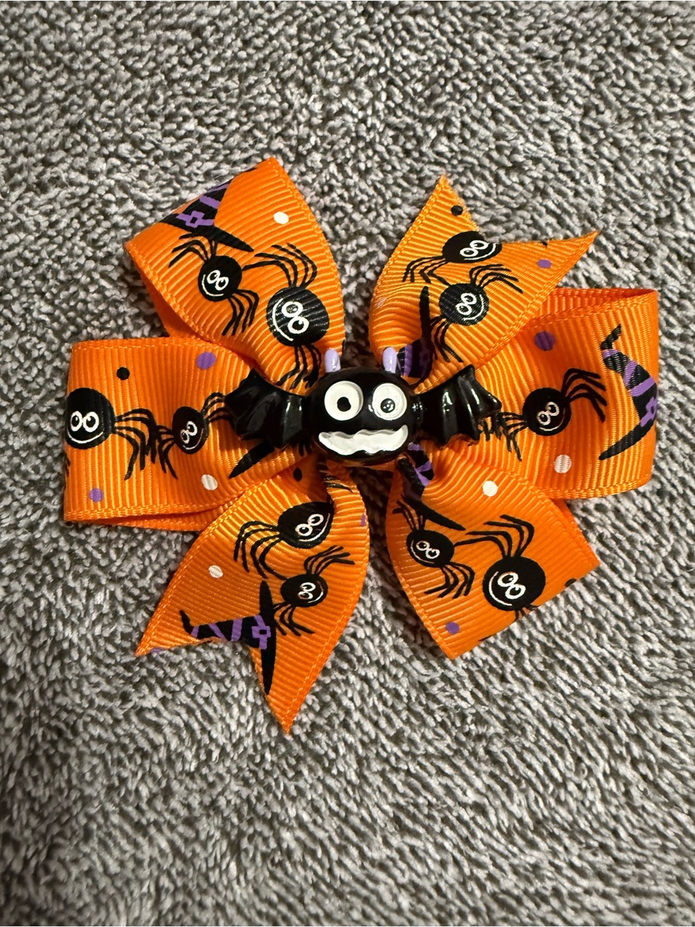 Halloween bat Bow Hair Clip - Orange